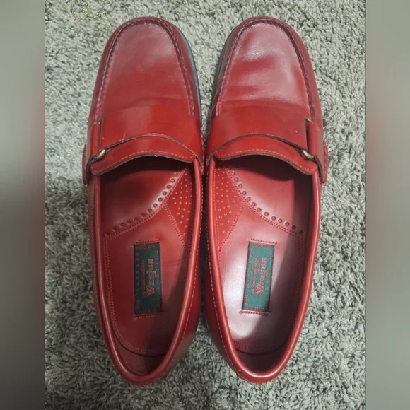 G.H. Bass & Co. Red Leather Loafers - Picture 7 of 10